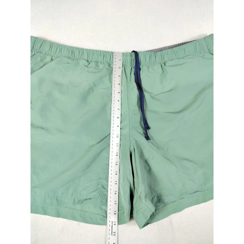 L.L. Bean‎ Swim Trunks Shorts Mens XXL Green Mesh Lined Drawstring Pockets